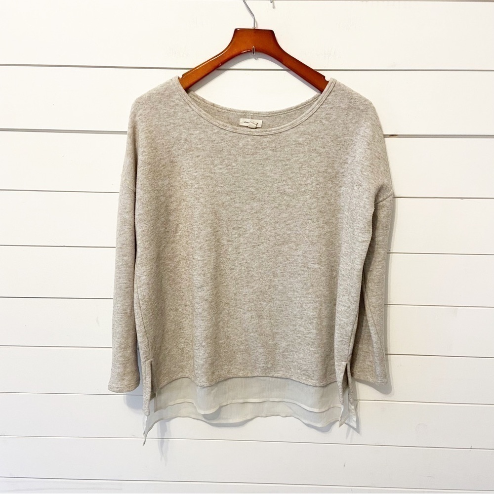 Anthropologie | Silence + Noise Heather Brown Scoop Neck Sweater Size Small